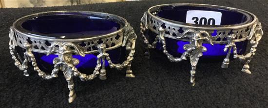 Pair 19th Century silver salts